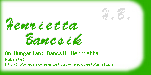 henrietta bancsik business card